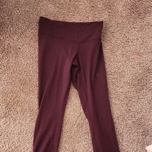 Burgundy High-Waisted Lululemon  Leggings